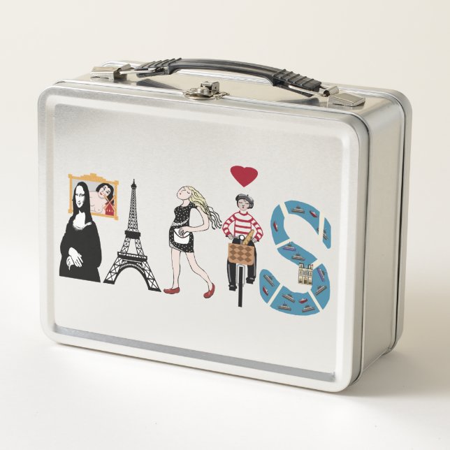 Paris in ikonischen Bildern Metall Lunch Box (Vorderseite)