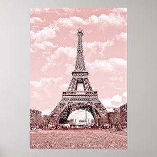 Paris in Pink, Eiffel Towea Poster