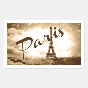 Paris in Sepia Rechteckiger Aufkleber