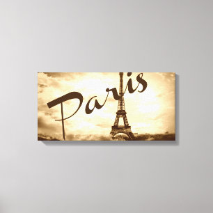 Paris in Sepia - überwundene Canvas Leinwanddruck