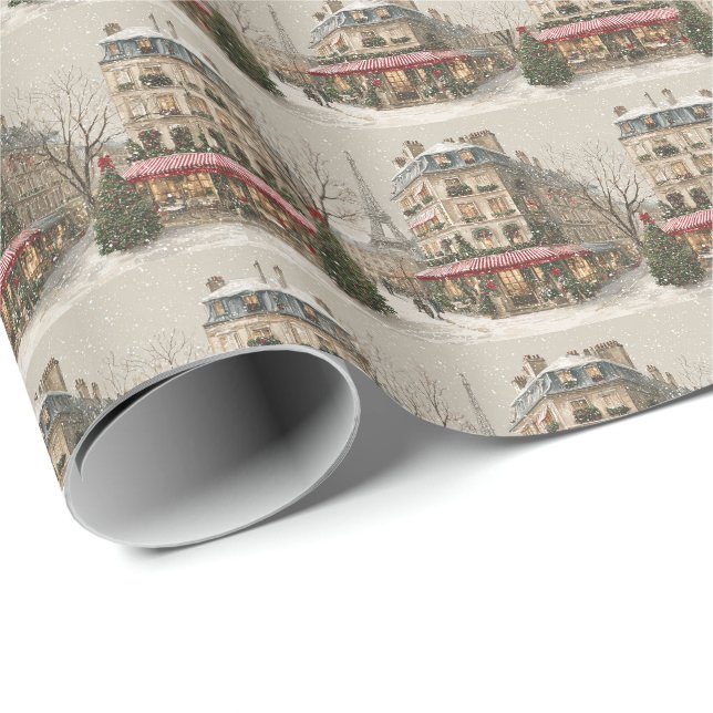 Paris in winter geschenkpapier (Rolleneckpunkt)
