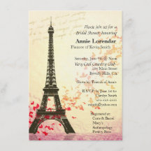 Paris-inspirierte Vorlage für Brautparty-Einladung
