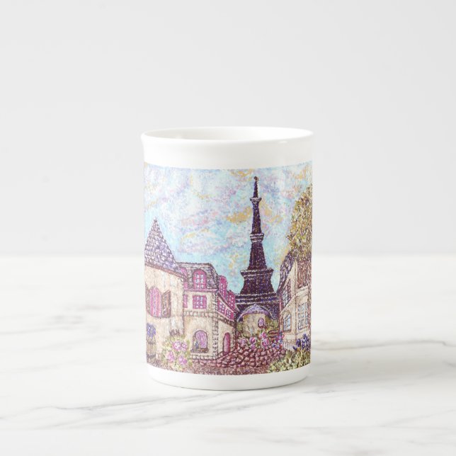 Paris Inspirierter Pointillismus Knochenerkrankung Prozellantasse (Vorderseite)