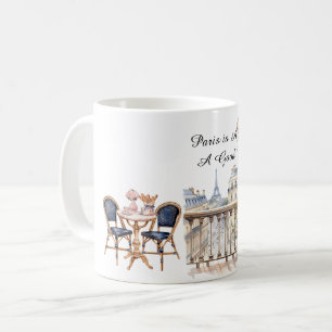 Paris ist immer eine gute Idee Baguette Tisch für Kaffeetasse