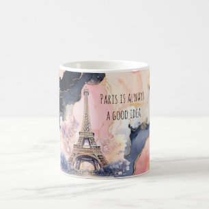 Paris ist immer eine gute Idee Eiffelturm Rosen Kaffeetasse