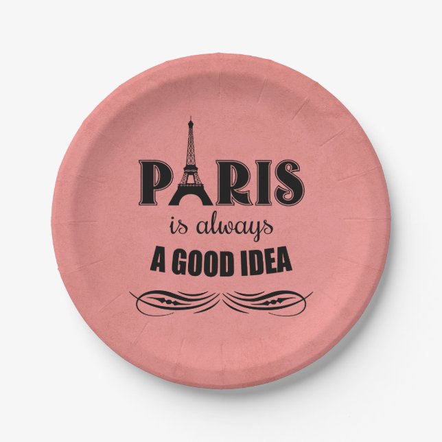 Paris ist immer eine gute Idee Pappteller (Vorderseite)