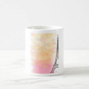 PARIS ist immer eine gute Idee Wasserfarbe Paris Kaffeetasse