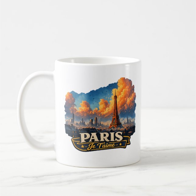 🗼☕ „Paris – Je T’aime“-Tasse Kaffeetasse (Links)