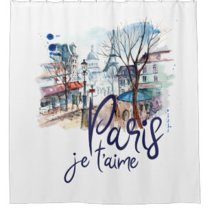 Paris Je t'aime Duschvorhang
