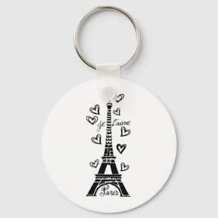 PARIS JE T'AIME EIFFEL TOWER UND HÖRDRUCK SCHLÜSSELANHÄNGER