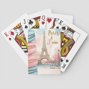 Paris, Je T'aime - Eiffelturm mit Macarons Spielkarten