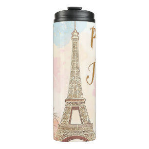 Paris, Je T'aime - Eiffelturm mit Macarons Thermosbecher