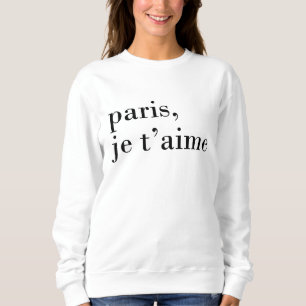 "Paris, je t'aime" Schwarzweiss-Sweatshirt Sweatshirt