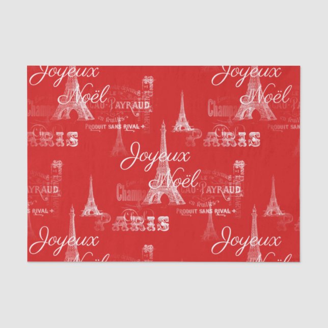 Paris Joyeux Weihnachten Weihnachts-Rotes Tissue-P Seidenpapier (Vorderseite)