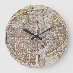 PARIS-KARTE, 1581 GROßE WANDUHR