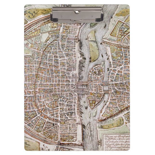 PARIS-KARTE, 1581 KLEMMBRETT (Vorderseite)