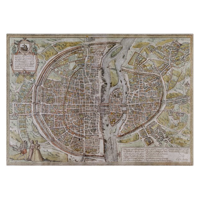 PARIS-KARTE, 1581 SCHNEIDEBRETT (Vorderseite)