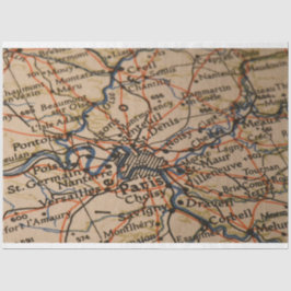 Paris Karte Seidenpapier