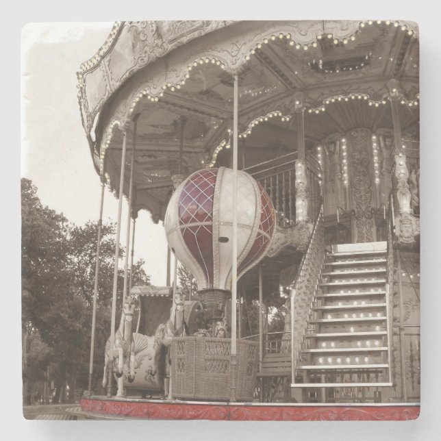 Paris-Karussell Steinuntersetzer (Vorderseite)