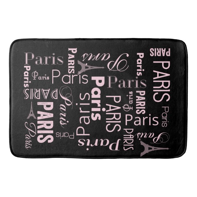 Paris Kollektion Schwarz-Rosa-Paris Badematte (Vorderseite)
