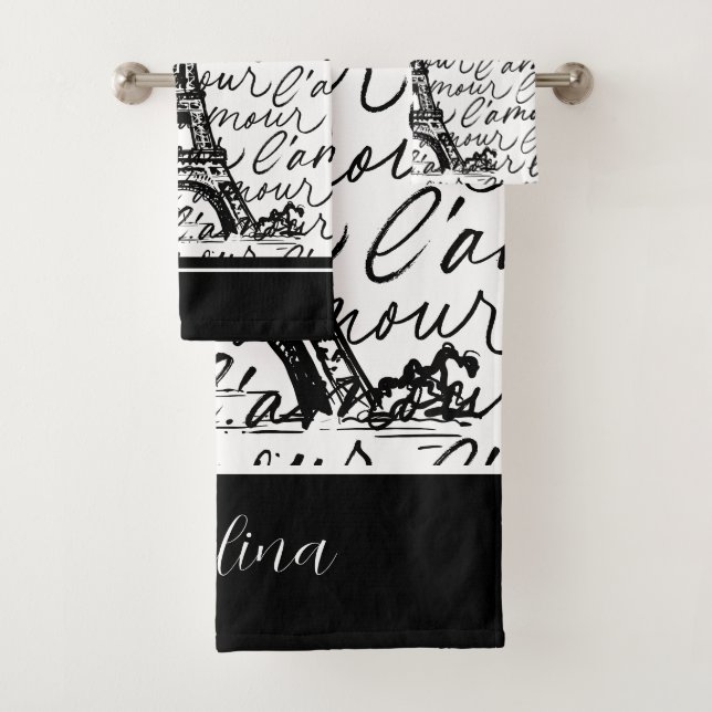 Paris L’Amore Black and White Eiffel - Romantic (En situation)