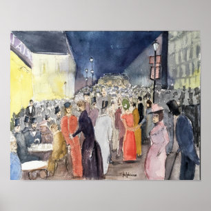 PARIS, LA BELLE EPOQUE, WASSERFARBENE STADT POSTER