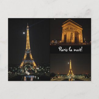 Paris la nuit! Postkarte