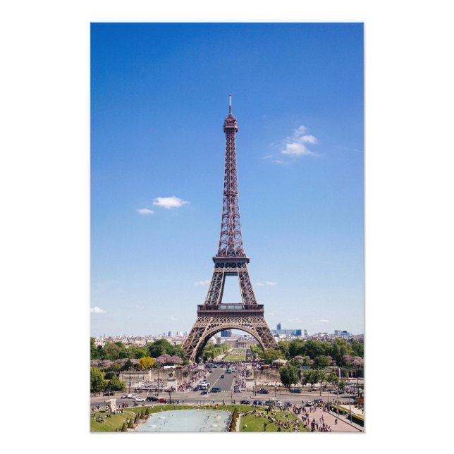 Paris La Tour Eiffel auf dem klaren, blauen Himmel Fotodruck (Vorne)