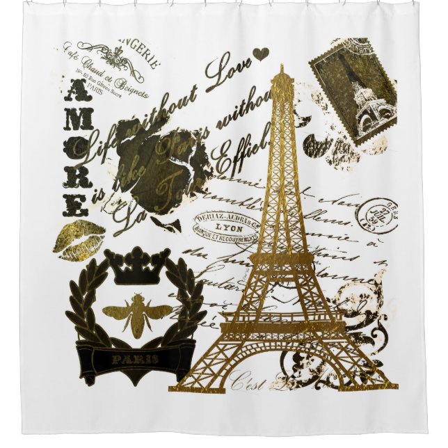 Paris: La Tour Eiffel Duschvorhang (Vorderseite)