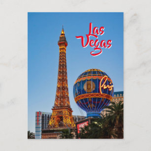 Paris Las Vegas à la tombée de la nuit Carte posta