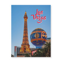 Paris Las Vegas bei der Abenddämmerung Magnetkarte