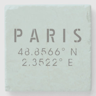 Paris Latitude Longitude Steinuntersetzer