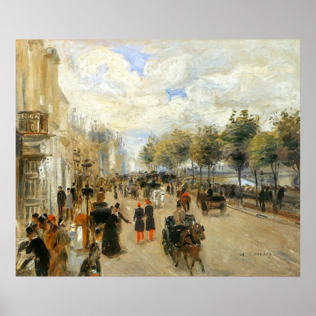 Paris, Le Quai Malaquais, von Renoir Poster (Vorne)