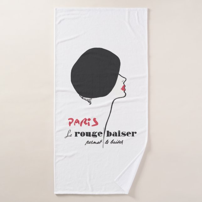 Paris - Le Rouge Baiser (The Red Kiss) Badehandtuch (Badehandtuch)