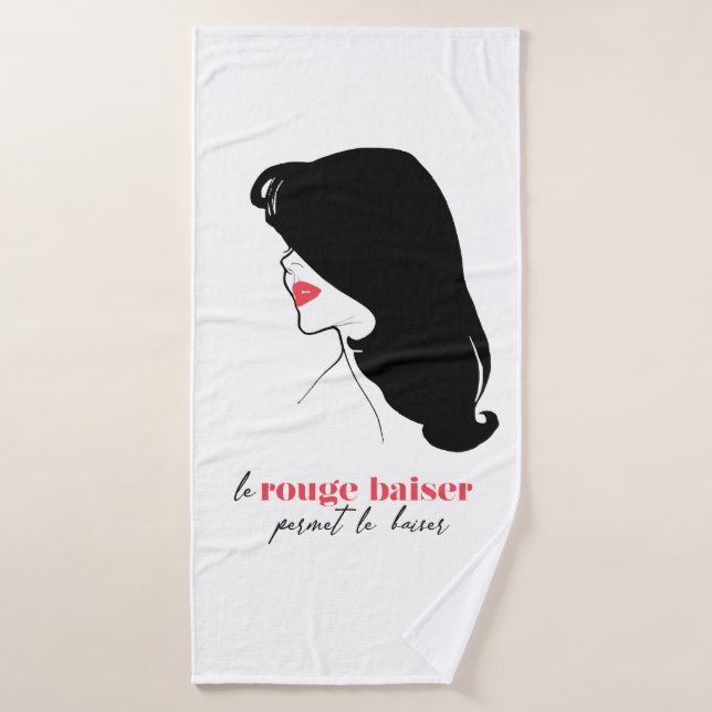 Paris - Le Rouge Baiser (The Red Kiss) Badehandtuch (Badehandtuch)