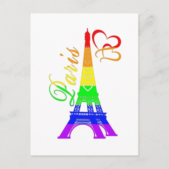 Paris  | LGBTQ+ Pride Postkarte (Vorderseite)