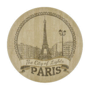 Paris Lichter: Vintage Landschaftspostkarte Schneidebrett