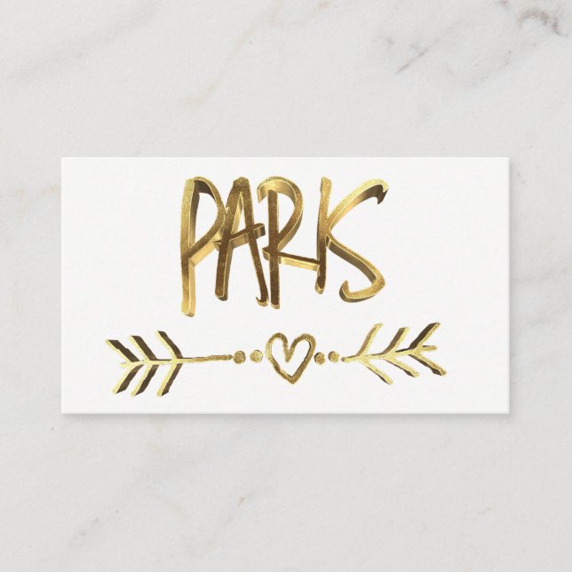 Paris Liebe Frankreich Gold Look Typografie Elegan Visitenkarte (Vorderseite)
