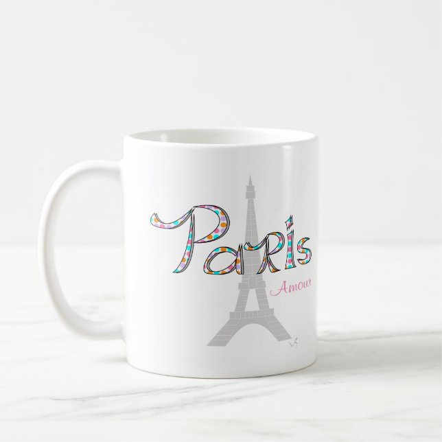PARIS Liebe mit Eiffelturm Kaffeetasse (Links)
