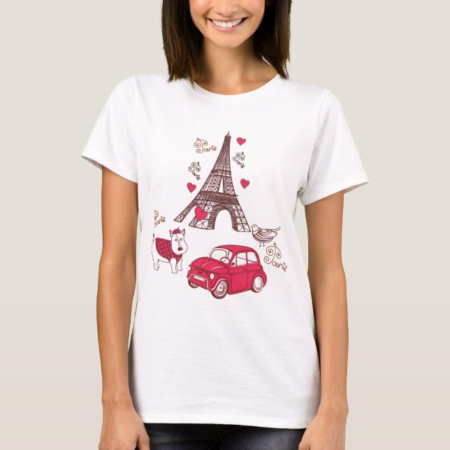 Paris-Liebe T-Shirt (Vorderseite)