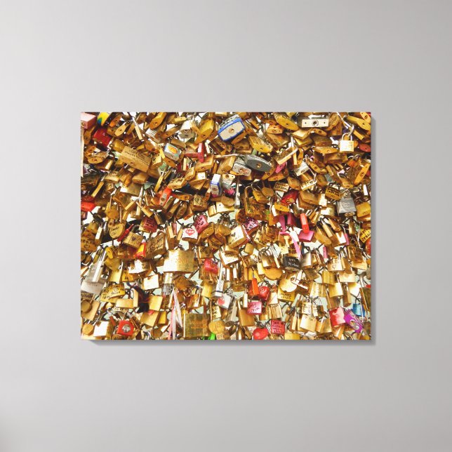 Paris Liebe - Vorhängeschlösser 2 Leinwanddruck (Vorderseite)