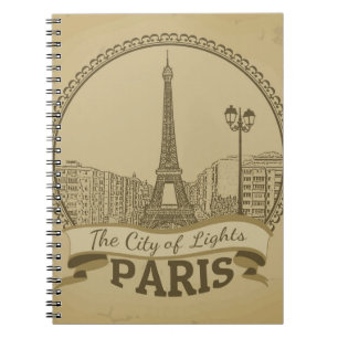 Paris Lights: Vintage Landschaft Postkarte Notizblock