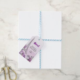 Paris Lila Iris French Special Event Vielen Dank Geschenkanhänger