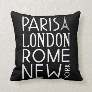 Paris-, London-, Rom- und New- Yorkkissen Kissen
