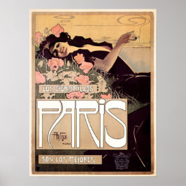 PARIS Los Cigarillos 1901 von Artist Aleardo Villa Poster