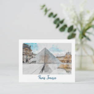 Paris Louvre Museum Vintage Postkarte – Retro