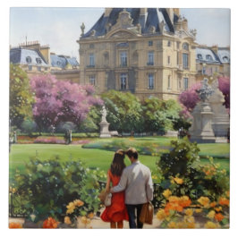 Paris Love: Romantic Couple Jardin du Luxembourg Fliese