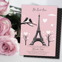 Paris Lovebirds Hearts Eiffel Winter Brautparty