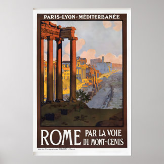 Paris Lyon Rom Mont-Cenis Alpenpass Italien Poster
