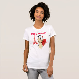 Paris Mädchen Ästhetik – Romantisches Eiffelturm-D T-Shirt